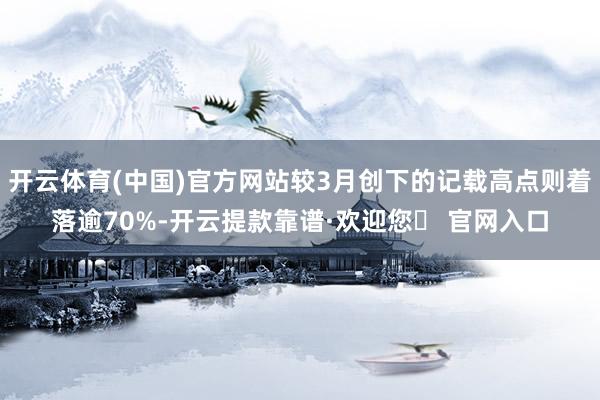 开云体育(中国)官方网站较3月创下的记载高点则着落逾70%-开云提款靠谱·欢迎您✅ 官网入口