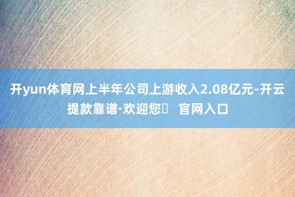 开yun体育网上半年公司上游收入2.08亿元-开云提款靠谱·欢迎您✅ 官网入口