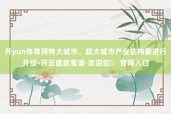 开yun体育网特大城市、超大城市产业结构要进行升级-开云提款靠谱·欢迎您✅ 官网入口