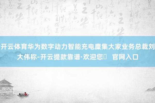 开云体育华为数字动力智能充电麇集大家业务总裁刘大伟称-开云提款靠谱·欢迎您✅ 官网入口